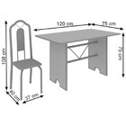 Conjunto De Mesa 120x75cm Tampo Granito Com 4 Cadeiras Bianca