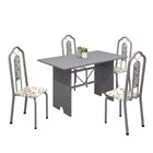 Conjunto De Mesa 120x75cm Tampo Granito Com 4 Cadeiras Bianca
