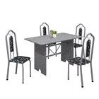 Conjunto De Mesa 120x75cm Tampo Granito Com 4 Cadeiras Bianca