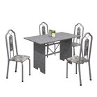 Conjunto De Mesa 120x75cm Tampo Granito Com 4 Cadeiras Bianca