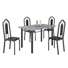 Conjunto De Mesa 120x75cm Tampo Granito Com 4 Cadeiras Bianca