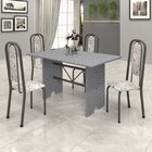 Conjunto De Mesa 120x75cm Tampo Granito Com 4 Cadeiras Lavíne