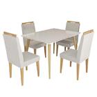 Conjunto De Mesa 120x90 Veneza Com Vidro E 4 Cadeiras Onix