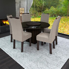 Conjunto De Mesa 135cm Com Tampo Giratório E 6 Cadeiras Nevad