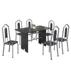 Conjunto De Mesa 140x75cm Tampo Ardosia Com 6 Cadeiras Bianca