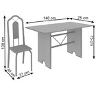 Conjunto De Mesa 140x75cm Tampo Ardosia Com 6 Cadeiras Bianca