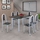 Conjunto De Mesa 140x75cm Tampo De Ardósia Com 6 Cadeiras Iri