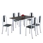 Conjunto De Mesa 140x75cm Tampo De Ardósia Com 6 Cadeiras Iri