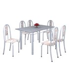 Conjunto De Mesa 140x75cm Tampo De Granito Com 6 Cadeiras Iri