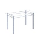 Conjunto De Mesa 140x75cm Tampo De Vidro Com 6 Cadeiras Iris