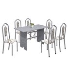 Conjunto De Mesa 140x75cm Tampo Granito Com 6 Cadeiras Bianca
