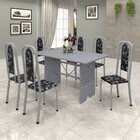 Conjunto De Mesa 140x75cm Tampo Granito Com 6 Cadeiras Lavíne