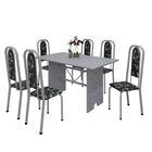 Conjunto De Mesa 140x75cm Tampo Granito Com 6 Cadeiras Lavíne