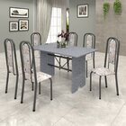 Conjunto De Mesa 140x75cm Tampo Granito Com 6 Cadeiras Lavíne
