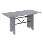 Conjunto De Mesa 140x75cm Tampo Granito Com 6 Cadeiras Lavíne