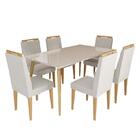 Conjunto De Mesa 160x90 Veneza Com Vidro E 6 Cadeiras Onix