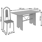 Conjunto De Mesa 180x75cm Tampo Ardósia Com 8 Cadeiras Bianca