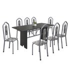 Conjunto De Mesa 180x75cm Tampo Ardósia Com 8 Cadeiras Bianca