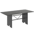 Conjunto De Mesa 180x75cm Tampo Ardósia Com 8 Cadeiras Bianca