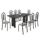 Conjunto De Mesa 180x75cm Tampo Ardósia Com 8 Cadeiras Bianca