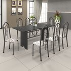 Conjunto De Mesa 180x75cm Tampo Ardósia Com 8 Cadeiras Bianca