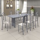 Conjunto De Mesa 180x75cm Tampo Granito Com 8 Cadeiras Bianca