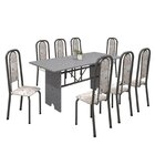 Conjunto De Mesa 180x75cm Tampo Granito Com 8 Cadeiras Lavíne