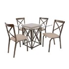 Conjunto De Mesa 4 Cadeiras Karina Ciplafe Bronze/linho Bege