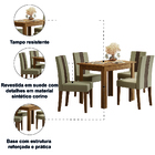 Conjunto De Mesa 4 Cadeiras Para Sala De Jantar Bellagio 108c