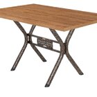 Conjunto De Mesa 6 Cadeiras Karina  Bronze/linho Bege