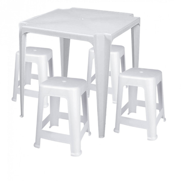 Conjunto De Mesa 4 Banquetas Em Plastico Bela Vista Leroy Merlin
