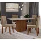 Conjunto De Mesa Ana 1,30 Para Sala De Jantar Com 4 Cadeiras