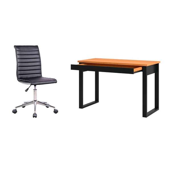 Conjunto De Mesa Anah 1 Gv Freijó Com Cadeira De Escritório S