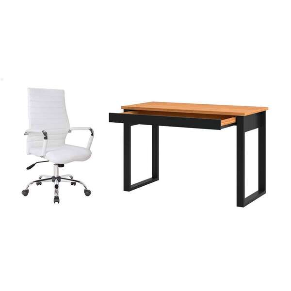 Conjunto De Mesa Anah 1 Gv Freijó E Preta Com Cadeira De Escr