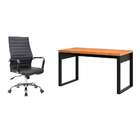 Conjunto De Mesa Anah Freijó Com Cadeira De Escritório Direto