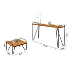 Conjunto De Mesa Aparador + Mesa De Centro Pés Em Metal Tubul