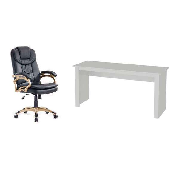 Conjunto De Mesa Badesh Branca Com Cadeira De Escritório Pres