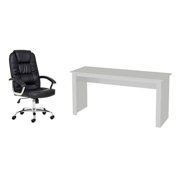 Conjunto De Mesa Badesh Branca Com Cadeira De Escritório Pres