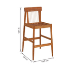 Conjunto de Mesa Balcão 100x70x178cm com 4 Banquetas sem Braços de Madeira Yumi Naterial