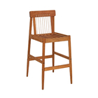 Conjunto de Mesa Balcão 100x70x178cm com 4 Banquetas sem Braços de Madeira Yumi Naterial