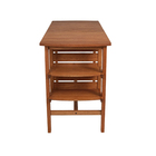 Conjunto de Mesa Balcão 100x70x178cm com 4 Banquetas sem Braços de Madeira Yumi Naterial