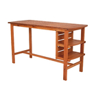 Conjunto de Mesa Balcão 100x70x178cm com 4 Banquetas sem Braços de Madeira Yumi Naterial