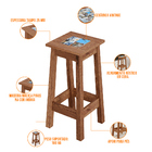 Conjunto De Mesa Bistrô Com 02 Banquetas Madeira Maciça E Cer