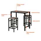 Conjunto De Mesa Bistrô Com 2 Banquetas Córdoba Amêndoa E Pre