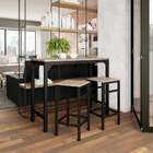 Conjunto De Mesa Bistrô Com 2 Banquetas Los Cocos Marrom E Pr