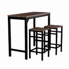 Conjunto De Mesa Bistrô Com 2 Banquetas Los Cocos Marrom E Pr