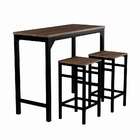 Conjunto De Mesa Bistrô Com 2 Banquetas Media Luna Marrom E P