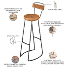 Conjunto De Mesa Bistrô Ravi Com 04 Banquetas Em Madeira Maci