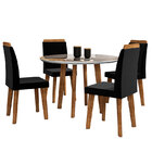 Conjunto De Mesa C/ Tampo De Vidro Turmalina E 4 Cadeiras Dia