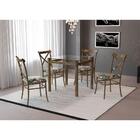 Conjunto De Mesa Cairo Em Aço 80x80cm Vidro Incolor E 4 Cadei